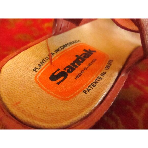 MEXICAN SANDALS Sz 7.5 NEW NIB True Vtg 70s Womens BROWN RUBBER Strappy SANDAK - Picture 5 of 6